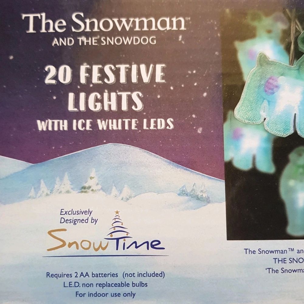 The Snowman And The Snowdog Lights 20 LED Christmas Sandwich Lights Battery