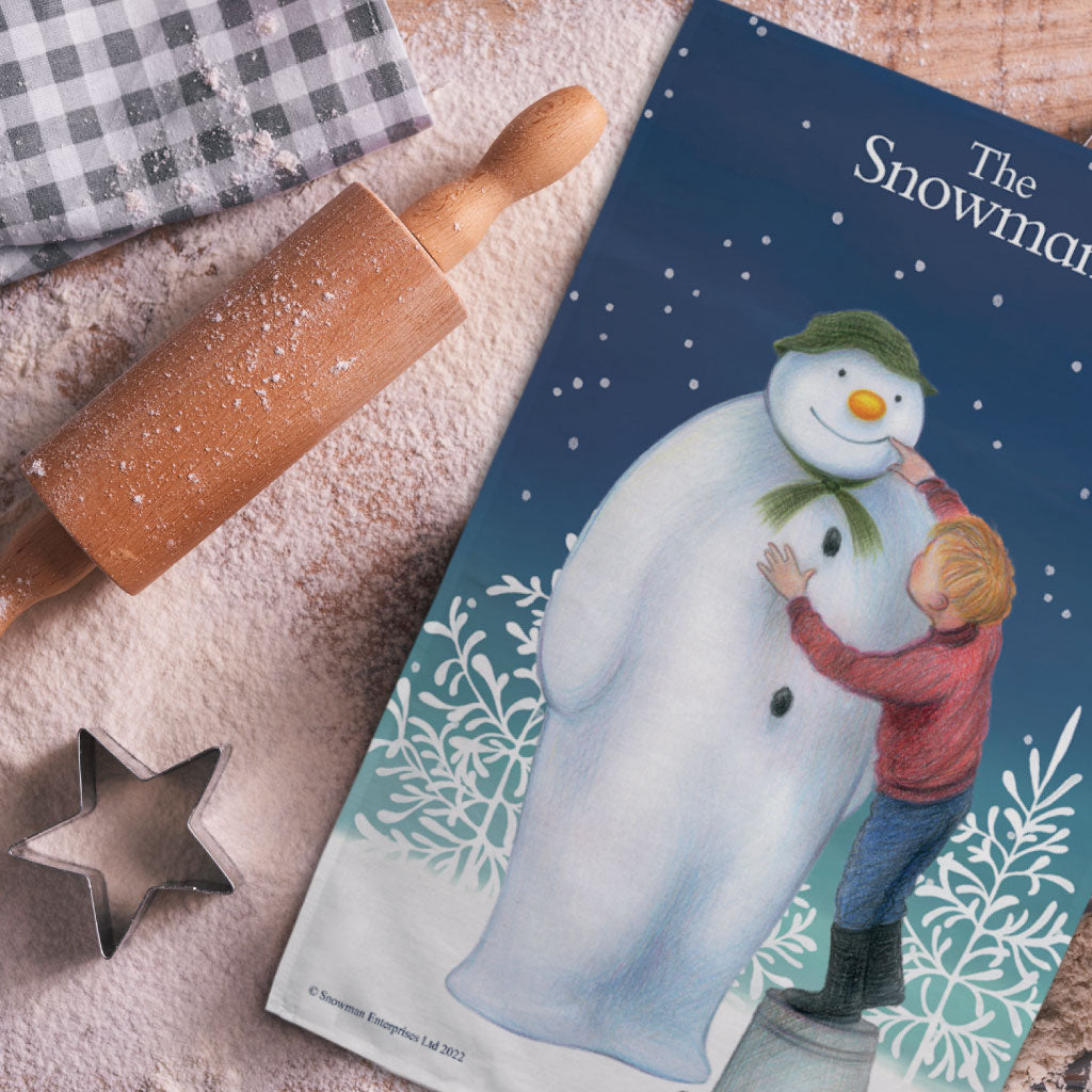 Snowman & James White Trees Tea Towel