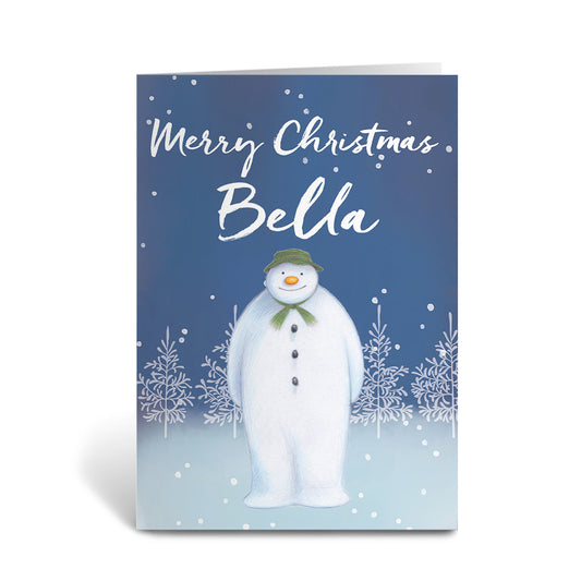 The Snowman Merry Christmas Personalised Greeting Card