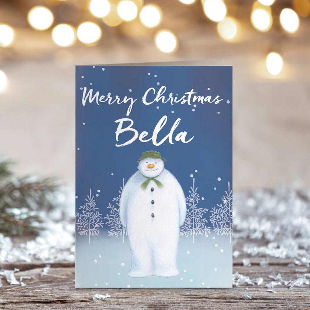 The Snowman Merry Christmas Personalised Greeting Card