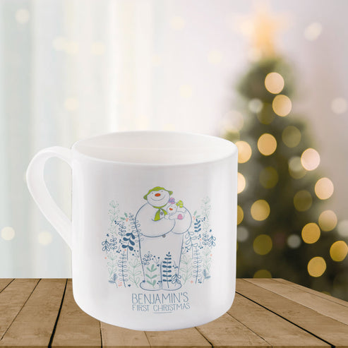 The Snowman and the Snowdog's First Christmas Personalised Bone China Mug