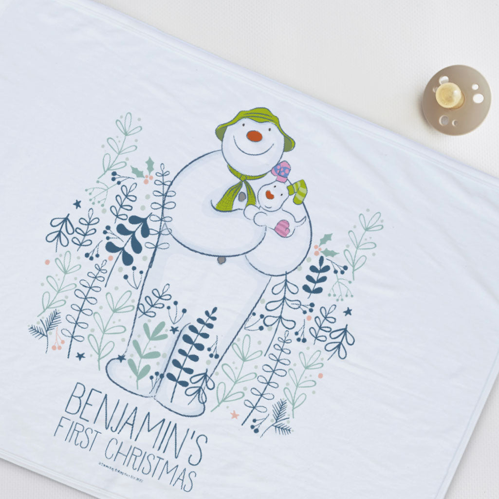 The Snowman and the Snowdog's First Christmas Personalised Blanket
