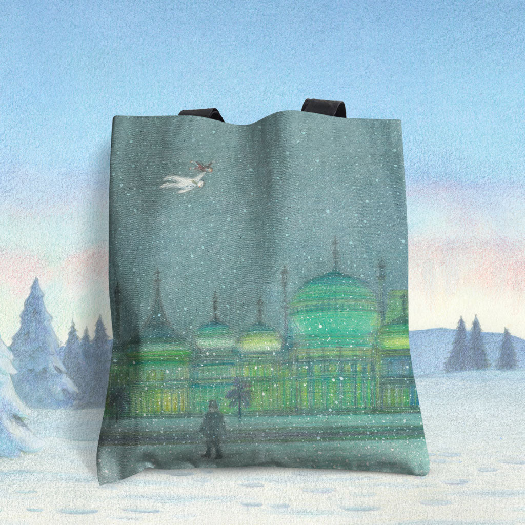 The Snowman Night Scene Tote Bag