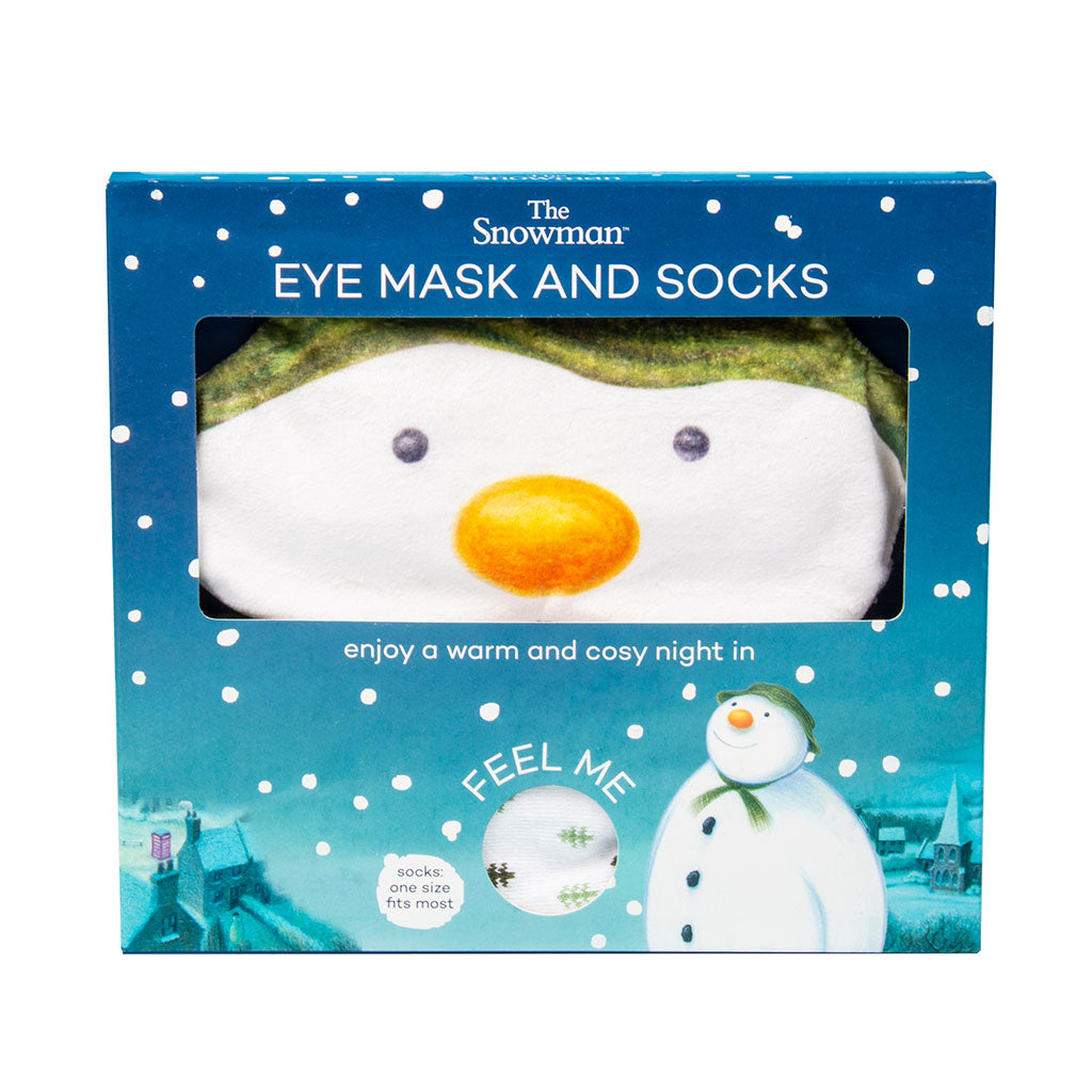Snowman Socks and Sleep Mask Set