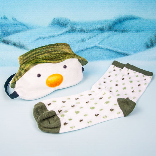 Snowman Socks and Sleep Mask Set