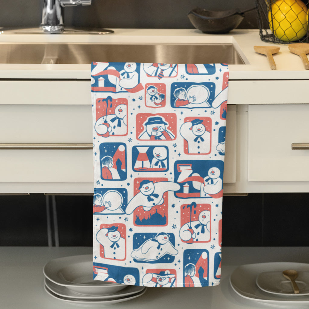 Snowman Scenes Tea Towel