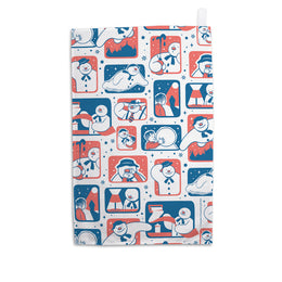 Snowman Scenes Tea Towel