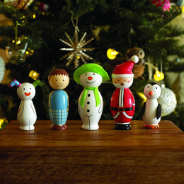 The Snowman and The Snowdog Wooden Skittles