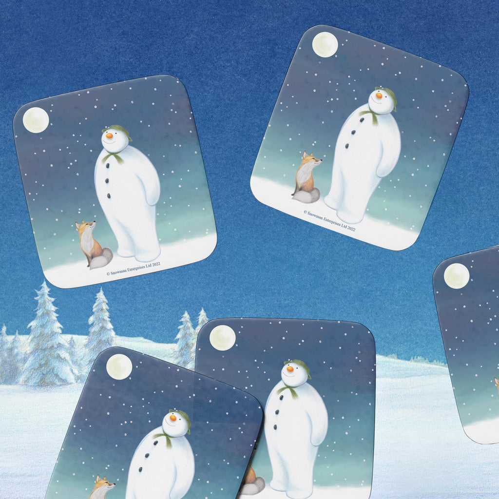 Snowman, Fox & Moon Coaster