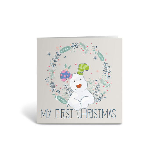 My First Christmas Snow Globe Snowdog Greeting Card