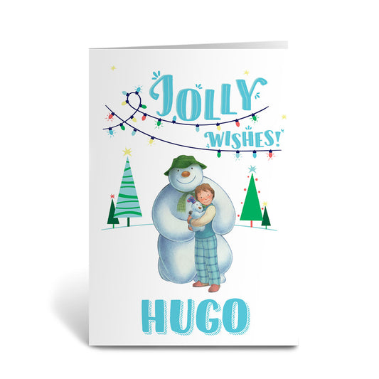 The Snowman Jolly Wishes! Personalised Greeting Card