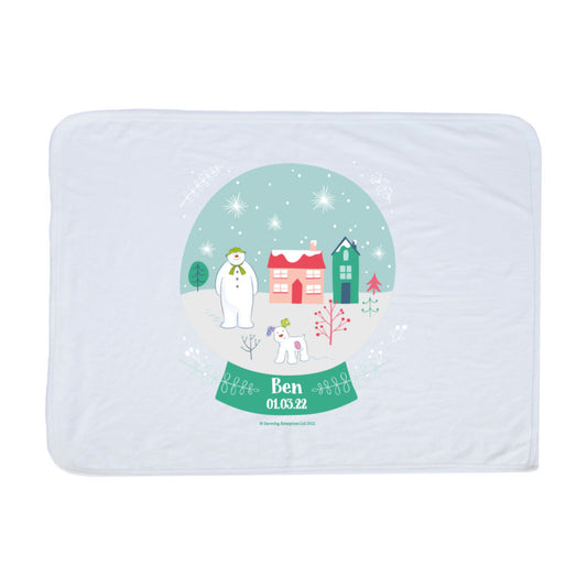 The Snowman and the Snowdog Snow Globe Personalised Blanket